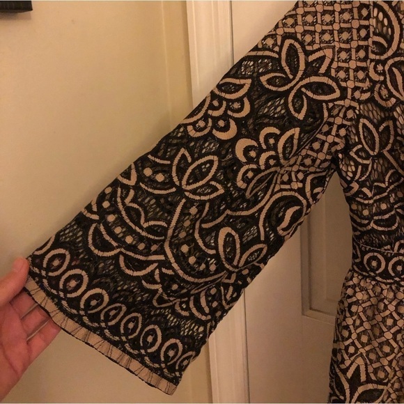 A. Calvin by Flying Tomato Black Lace with Bell Sleeve - Picture 2 of 10